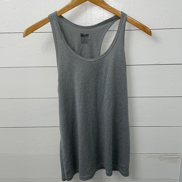 Dri-fit Nike grey racer back tank top large - Picture 1 of 3